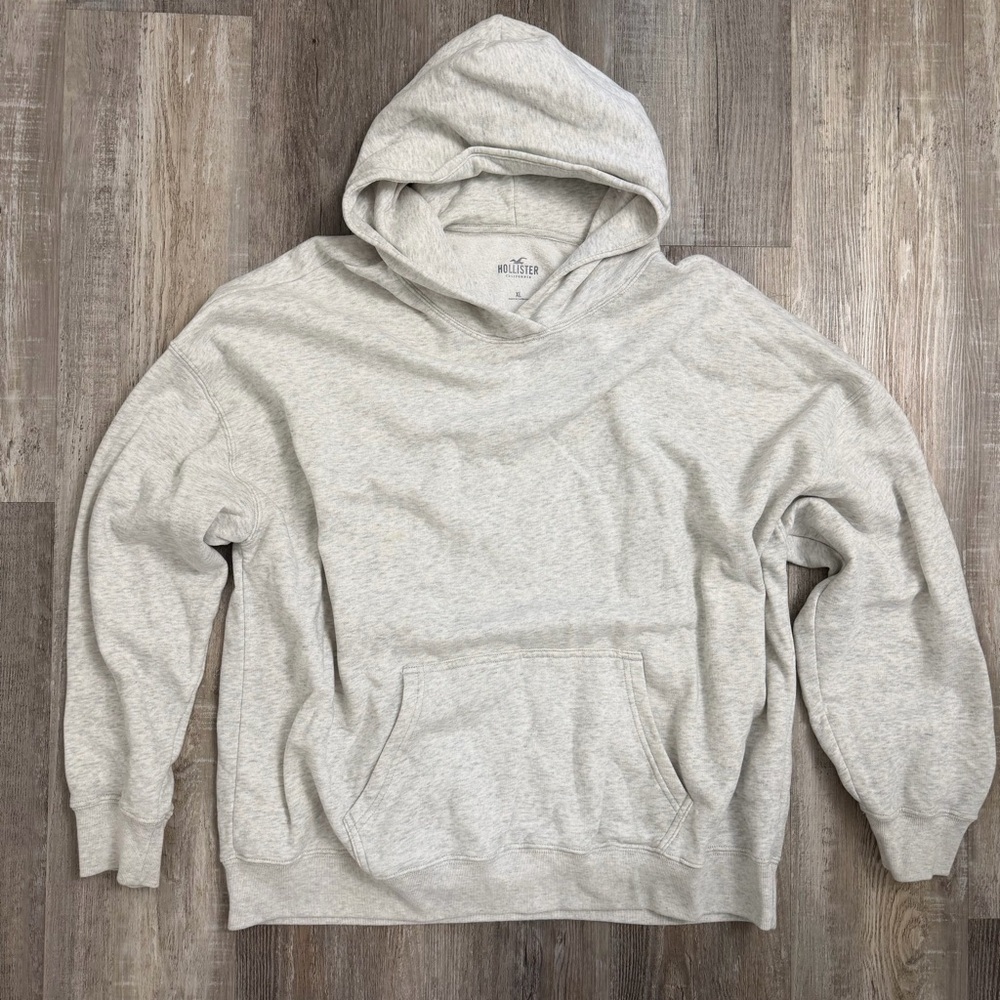 Hollister Women’s Heather Gray Hooded Pullover Sweatshirt-size XL *like NEW*